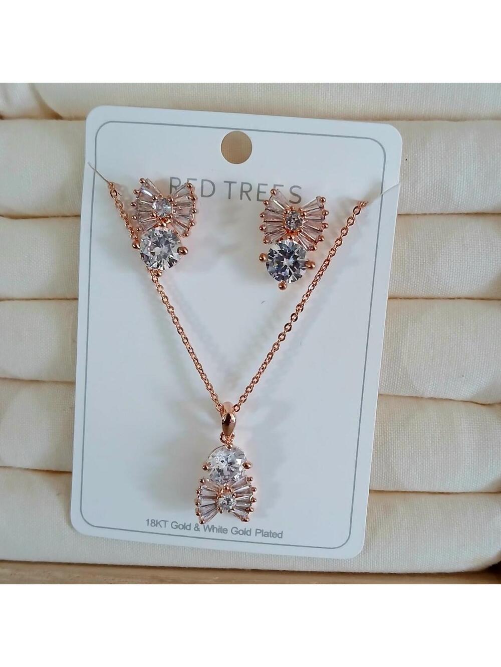 Red Trees Jewelry Set